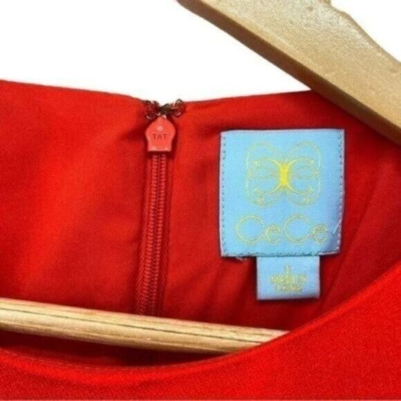 CeCe Red Ruffle Shift Dress - Picture 5 of 9